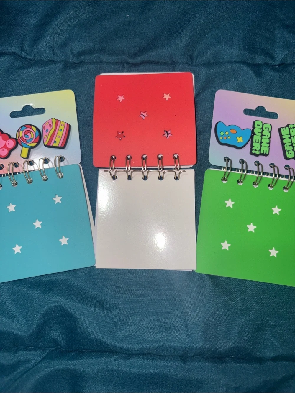 3 - Mini Spiral Notepad Set w/ Charms